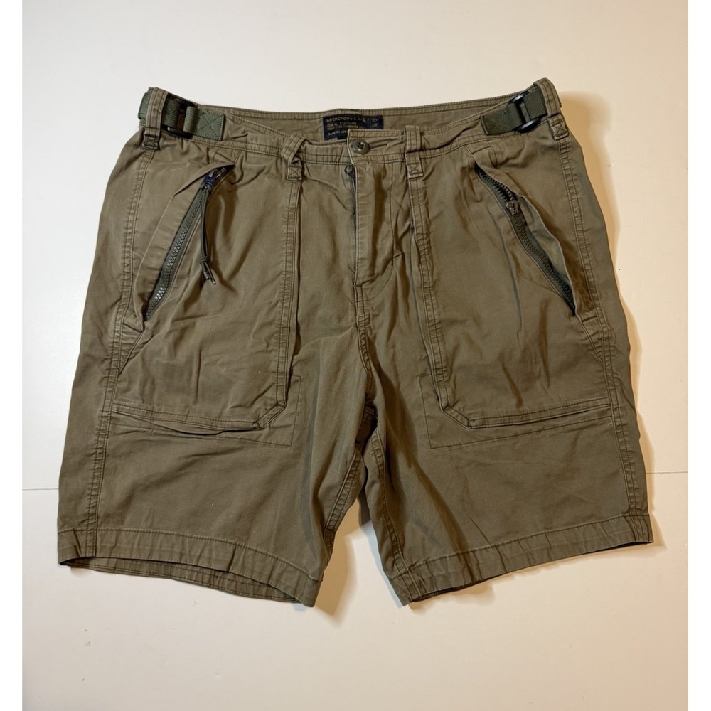 Vintage Abercrombie Fitch Paratrooper Cargo Military Shorts Size 32 Y2K 7 Inseam